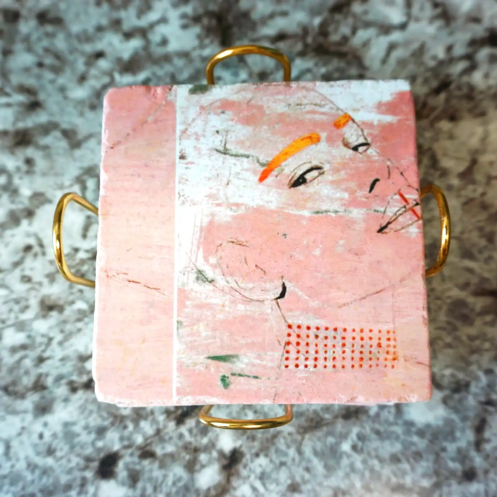 Thumbnail: GOLD EYEBROWS MAMI STONE MARBLE COASTER