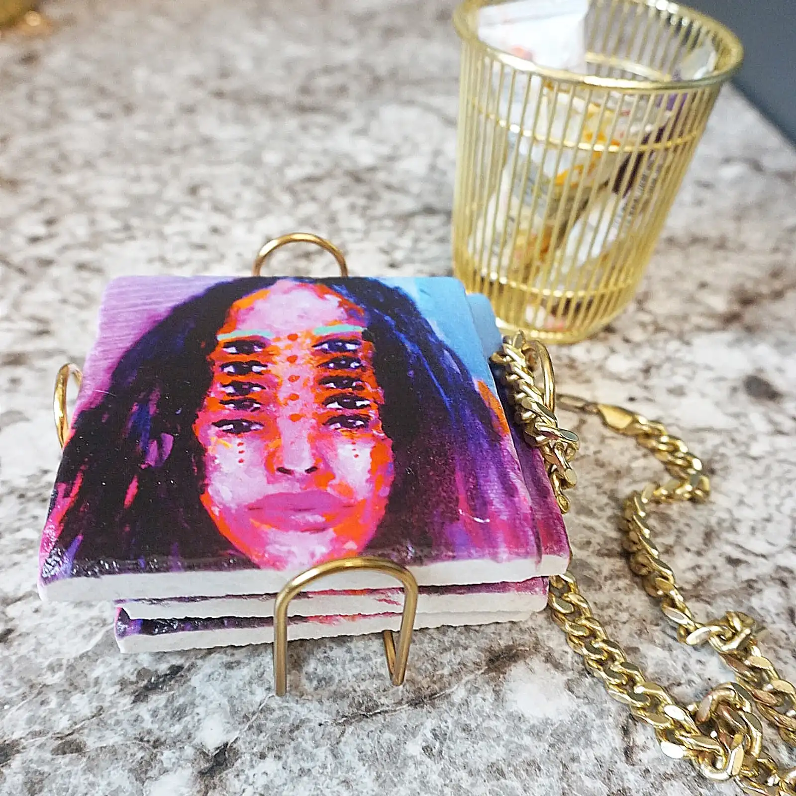 Thumbnail: 10 EYES MAMI STONE MARBLE COASTER