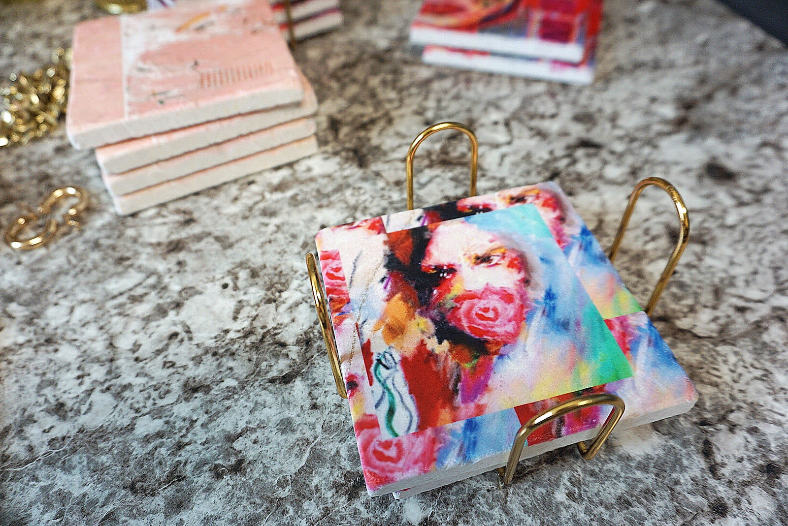 ROSES MAMI MARBLE STONE MARBLE COASTER