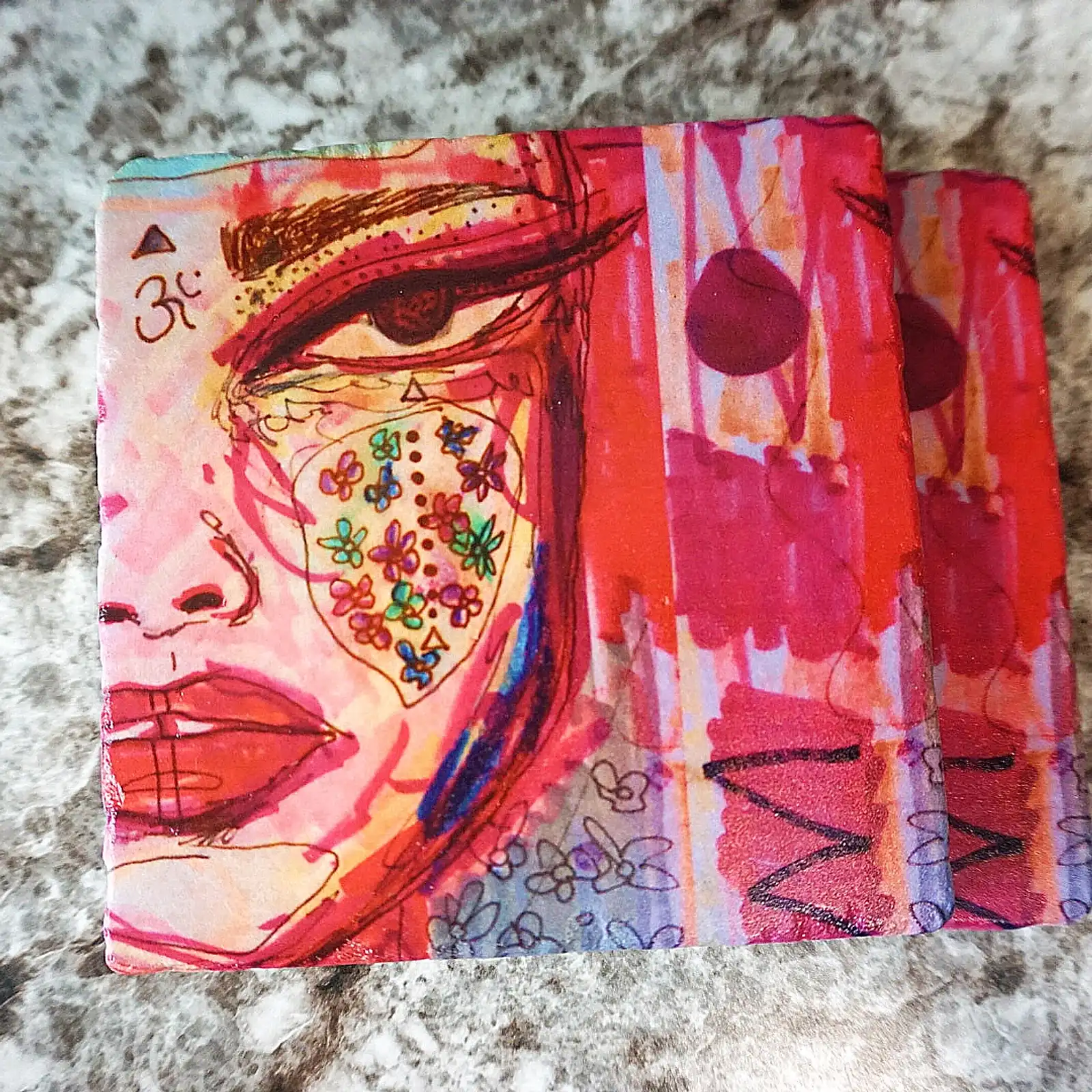 Thumbnail: PINK OM MAMI STONE MARBLE COASTER