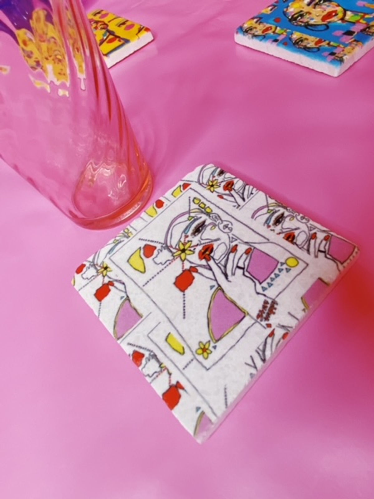 STAY TRIPPY MAMI MARBLE STONE COASTER