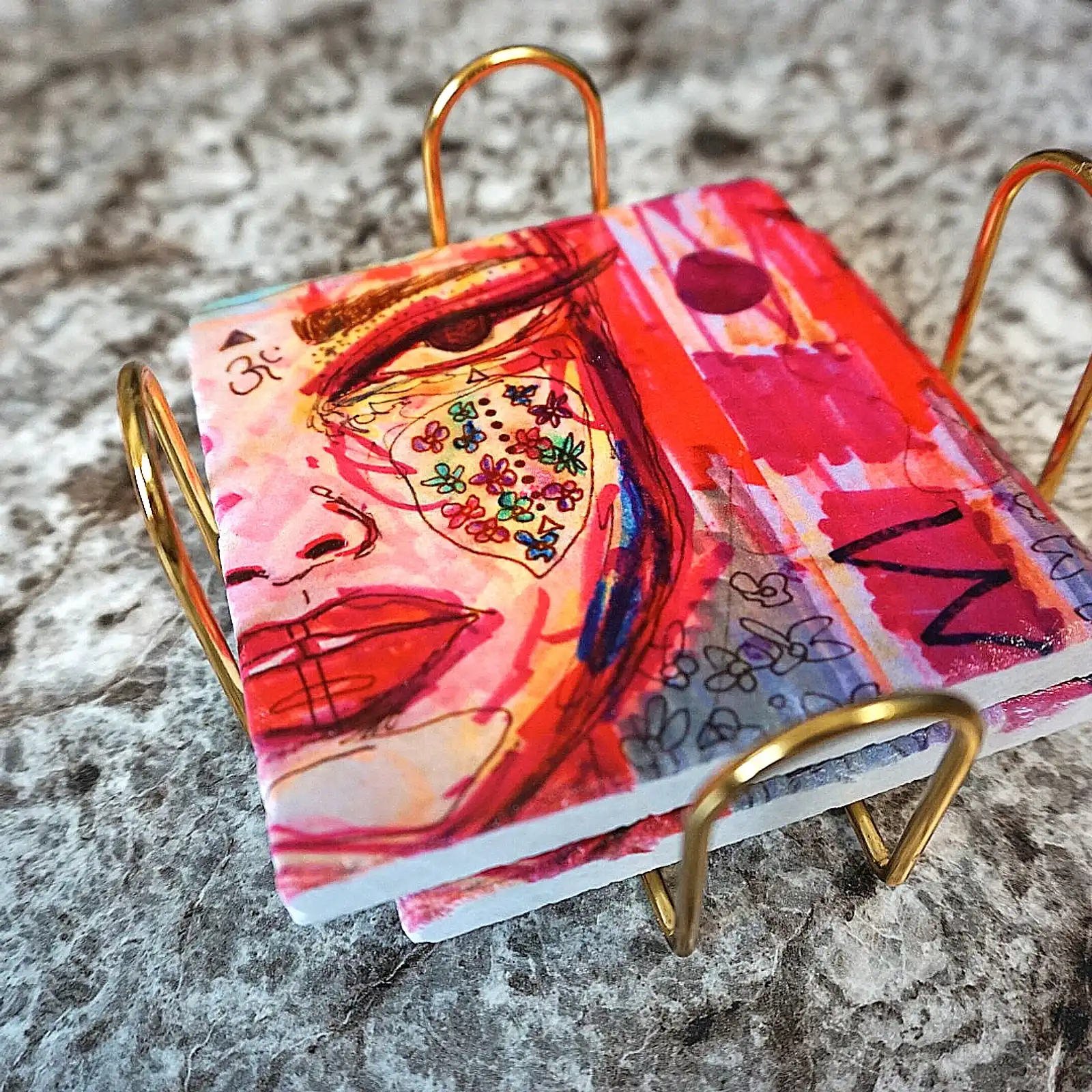 Thumbnail: PINK OM MAMI STONE MARBLE COASTER