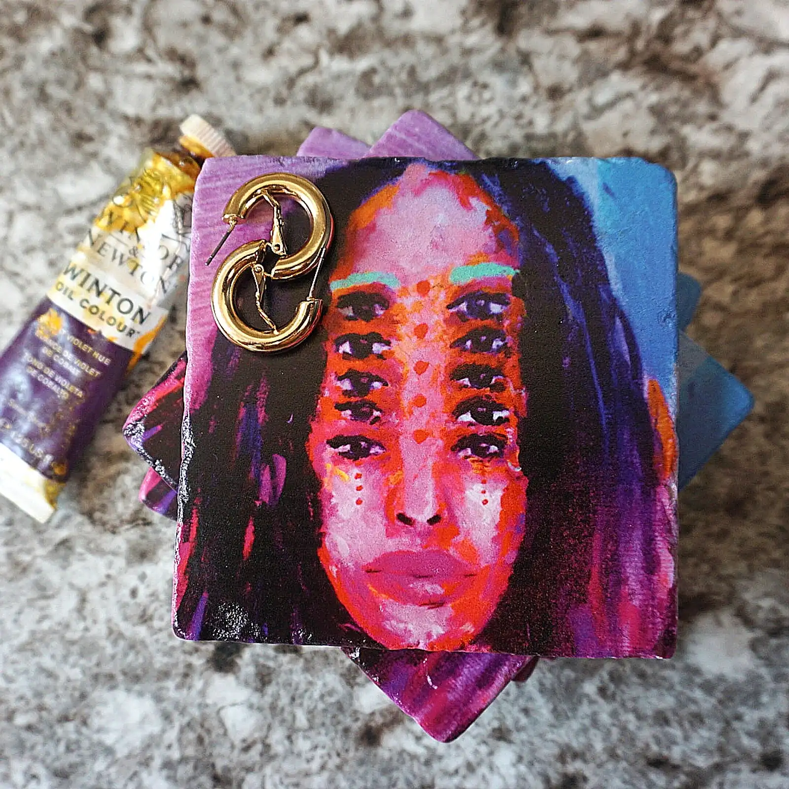 Thumbnail: 10 EYES MAMI STONE MARBLE COASTER